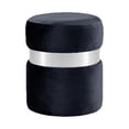 thumbnail image 1 of Meridian Furniture Hailey Contemporary Velvet Ottoman/Stool in Black, 1 of 8