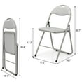 thumbnail image 2 of YUSAZENS 4 Pack Folding Chairs, Fabric Dining Chair Set with Padded Cushion and Back, Indoor Outdoor Upholstered Commercial Seat for Home Office Events Wedding Party, Gray, 2 of 7