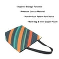 thumbnail image 3 of FORMRS Womens Canvas Tote Bag with Zipper Inner Pocket Shoulder Handbag, Retro Stripes, 3 of 7