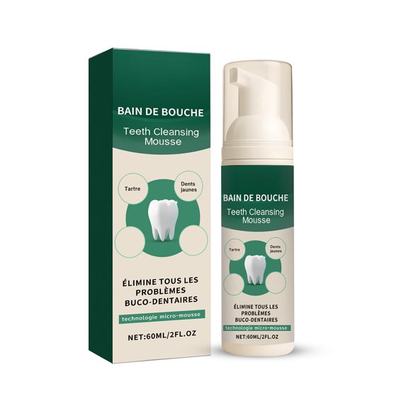 Mousses de limpieza dental de espuma tipo pulsador, aliento fresco, cuidado bucal, 60 ml