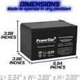 thumbnail image 5 of PowerStar 12V 15AH Sealed Lead Acid (SLA) Battery with T2 Terminals for ZB-12-12, 5 of 7
