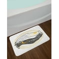 thumbnail image 2 of Magic Moon Bath Mat, Occult Moon and Sun Karma Hands in Dotted Circle Illustration Print, Plush Bathroom Decor Mat with Non Slip Backing, 29.5" X 17.5", Mustard and Taupe Grey, by Ambesonne, 2 of 2