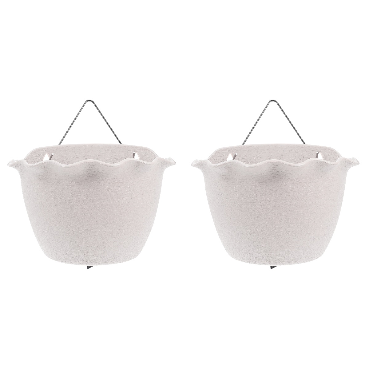 YSNOOWE Sturdy White Plastic Balcony Flower Pot, Adorable Decor for Gardens and Yards 2Pcs