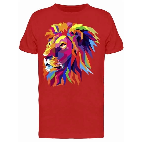 Graphic Colorful Lion Head Tee Men's -Image by Shutterstock