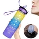 thumbnail image 4 of Botella de agua deportiva con degradado, marcador de tiempo al aire libre, taza de paja esmerilada, tazas de entrenamiento de Fitness a gran escala, botella para beber agua para gimnasio, 1L, 4 of 4