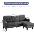 thumbnail image 4 of Convertible Sectional Sofa Couch, L-Shaped Couch with Modern Linen Fabric (Gray), 4 of 8
