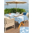 thumbnail image 5 of Outdoor Tablecloth with Umbrella Hole for Patio/Picnic/Party/Camping, Blue Palm Leaves Waterproof Table Cloth Rectangle Table Cover Washable, Summer Botanical Tropical Plants (52"x 70"), 5 of 9