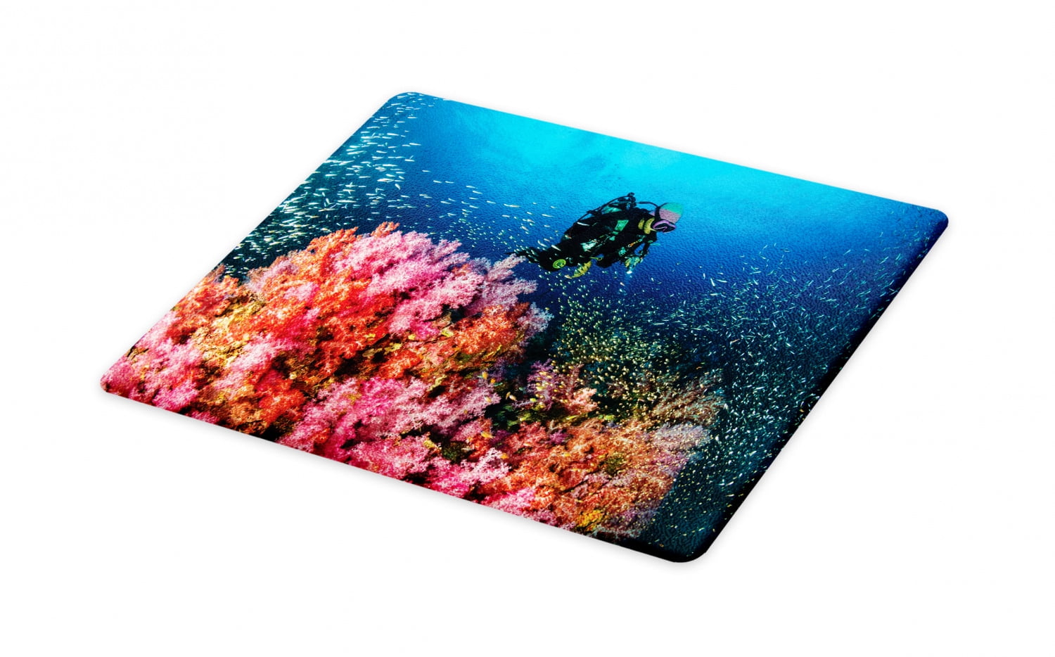Diver Cutting Board, Picturesque of a Tropical Coral Reef Setting in ...