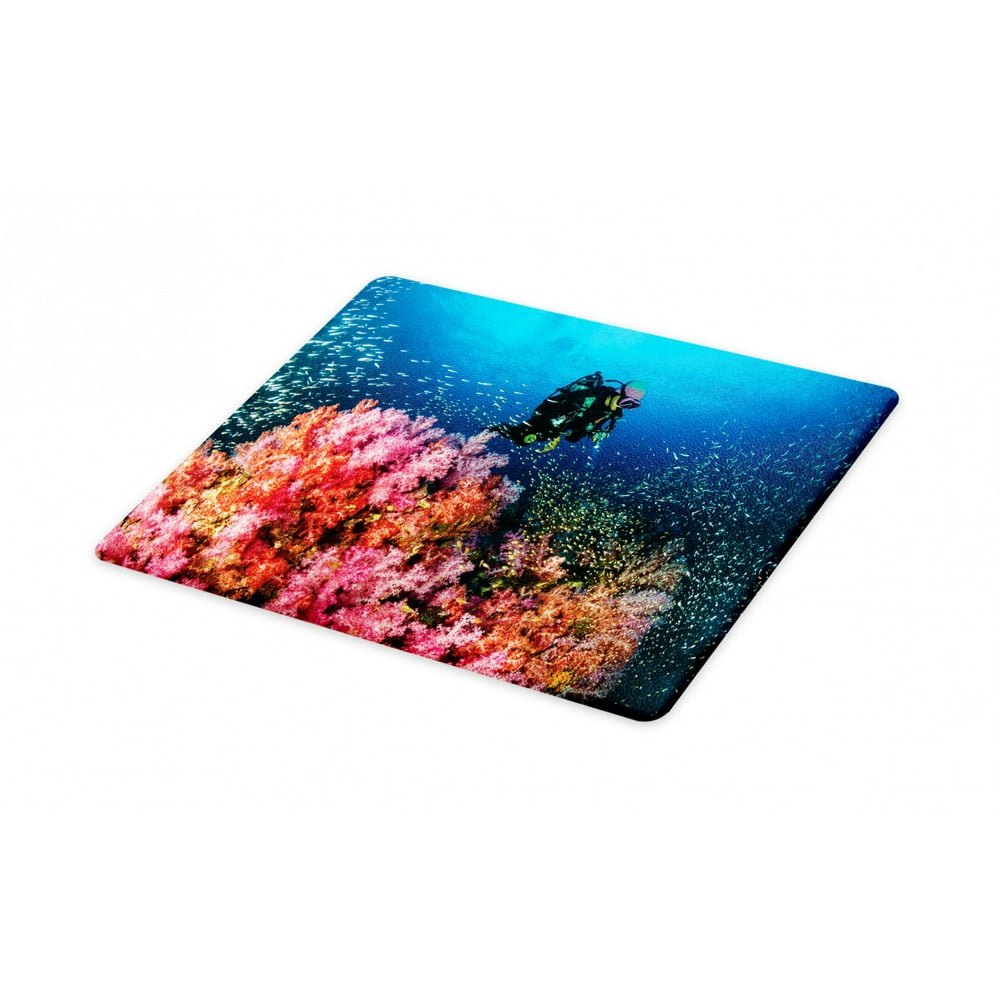 Diver Cutting Board, Picturesque of a Tropical Coral Reef Setting in ...
