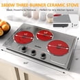 thumbnail image 6 of Sunvivi 1800W Three-burner portable electric ceramic stove - knob control, indicator light, compatible with all cookware, suitable for a variety of cooking scenarios, silver, 6 of 8