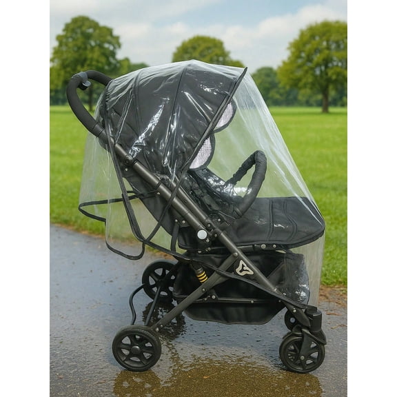 1pc Stroller Rain Cover Pushchair Wind Shield Pram Raincoat Weatherproof Windproof Rainproof Breathable Easy Install Universal Fit Durable Lightweight