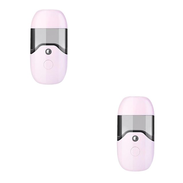 Guardurnaity Pulverizador de hidratación portátil Recargable Aparato de pulverización de niebla facial Aparato de pulverización de belleza Negro 2piezas
