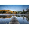 thumbnail image 2 of Keller 32x23 Gold Ornate Wood Framed with Double Matting Museum Art Print Titled - Autumn Pier, 2 of 4
