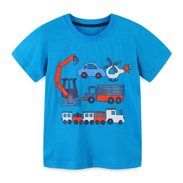 Nmmacb T-Shirts Garçons Manches Courtes Coton Hauts Tees Tout-Petits Enfants Col Rond T-Shirts Haut pour Enfants Bébé 2-8 Ans