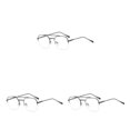 thumbnail image 3 of Gafas de medio marco Qarigey protección para los ojos lentes lisos de lectura Negro, 3 of 6