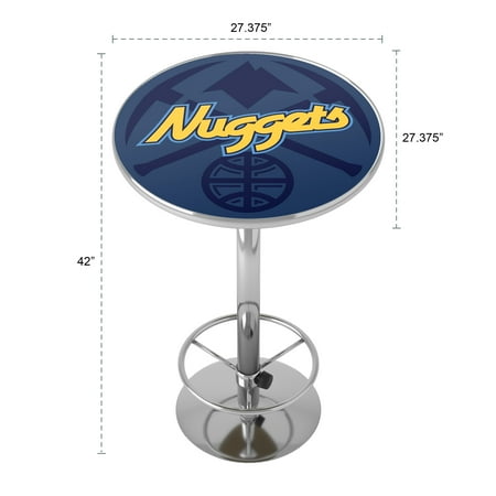 Denver Nuggets NBA Fade Chrome Pub Table - Dark Blue, Yellow