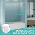 thumbnail image 6 of 56"-60" W x 58" H Double Sliding Bathtub Shower Door, Semi-Frameless Bypass Tub Door, 1/4" (6mm) Tempered Glass with Explosion-Proof Film, Adjustable Aluminum Alloy Frame, Brushed Nickel 24D03-T60BNX, 6 of 22
