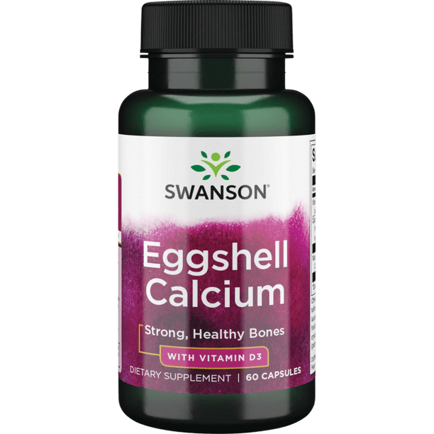 Swanson Eggshell Calcium with Vitamin D3 60 Capsules.