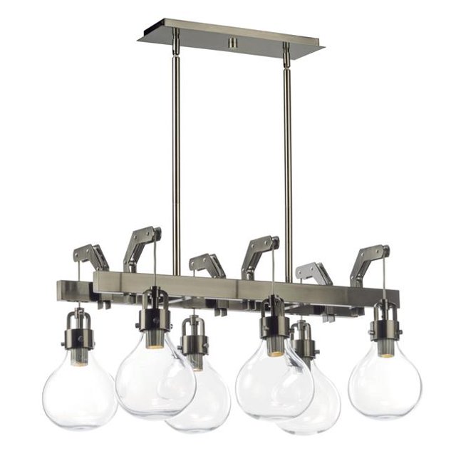 Kinetic LED 6-Light Linear Pendant, Dark Satin Nickel