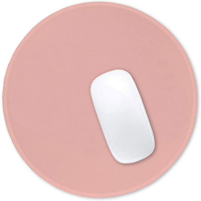 , Premium-Textured Small Round Mousepad 8.7 x 8.7 Inch White, Stitched Edge Anti-Slip Waterproof Rubber Mouse Mat, Pretty Cute for Office Home Gaming Laptop Men Women Kids