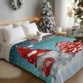 thumbnail image 2 of Throw Blanket Fleece Throw Blanket 40x50in, Dwarf Christmas Tree Snowflake Soft Lightweight Bed Blankets Winter Snow on Ombre Teal Fuzzy Couch Blankets for All Season, 2 of 9