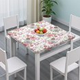 thumbnail image 3 of Pioneer Flower Floral Print Pattern Square Fitted Tablecloth with Elastic Edge,Square Table Cover,Washable Elastic Table Cover for Home Kitchen Party Decor 34"x34", 3 of 6