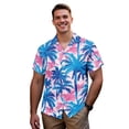 thumbnail image 3 of Uorisanigo Coconut Tree Couple Matching Outfit Short Sleeve Shirt for Men Casual Summer Beach Shirts Size 3XL and Women's V-neck Dress Lightweight Vacation Dresses with Pocket, 3 of 7
