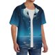 thumbnail image 2 of Fotbe Night Sky Moon Dolphin Camisa Estampada de Manga Corta para Hombre, Casual de Verano, Estilo Playero, Sin Arrugas-XX-Large, 2 of 5