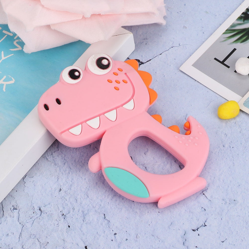 Mgaxyff 2PCS Baby Silicone Teether Cartoon Dinosaur Baby Molars Bite