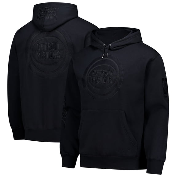 Men's Mitchell & Ness Black Detroit Pistons Phantom Fleece Hoodie