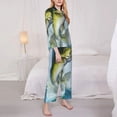 thumbnail image 3 of Fuzoiu Largemouth Bass jumps out of water Print Women's Long-Sleeved Pajama,Lounge Button Down Nightwear,Womens Notch Collar Pajama Set-XX-Large, 3 of 7