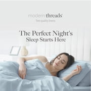Modern Threads 4-Piece Solid Microfiber Adult Sheet Set, Blue Mist, Queen