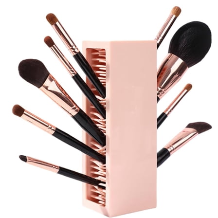 SONGSUN Silicone Makeup Brushes Holder Organizer, Vanity Air Drying Rack Display Storage for Brush, Eyeliners and More, Practical Cosmetic Tools Container