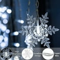 thumbnail image 3 of Snowflakes Curtain Lights, Christmas Snowflakes Lights, 13 ft Snowflake Curtain Night Light, for Christmas, Wedding, Party,Wall, Home Decorations (White), 3 of 7