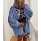 thumbnail image 5 of Suéteres Cardigan Oversized para Mujer PRETTYGARDEN 2025 Otoño Manga Lámpara Larga Tejido Abierto Liviano (Azul Bruma, XL), 5 of 8
