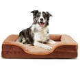 thumbnail image 2 of EDX Premium 42"X32" Orthopedic Dog Bed for XL Dogs - Memory Foam Pet Sofa with Non-Slip Base and Easy-Clean Cover, Brown, 2 of 8