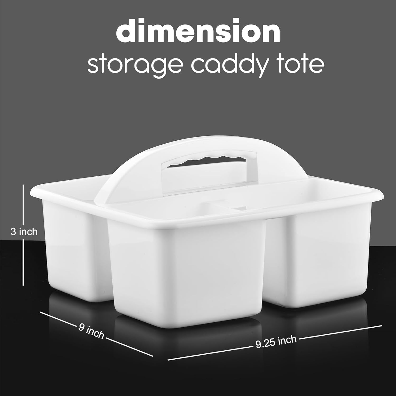 Plastic Classroom Caddy Organizer with Handle, 6-Pack 3 Compartments, Teacher Supply Storage Caddy for Classroom Organization, Table, Desk, Office, Craft Art - White