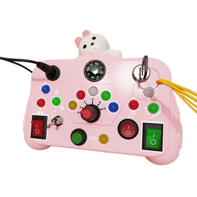 MERIGLARE LED Light Busy Board Children Puzzle Early for Kids Boy Girls Travelling Toy rabbit