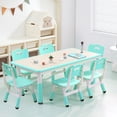 thumbnail image 1 of Kids Table and Chairs Set, Height Adjustable Desk with 6 Seats for Ages 2-10,Arts & Crafts Table,Graffiti Desktop, Non-Slip Legs, Max 300lbs, Children Multi-Activity Table for Classrooms,Daycares,Home, 1 of 7
