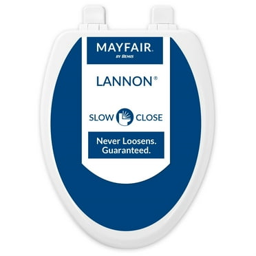 Mayfair Slow Close Elongated White Molded Wood Toilet Seat