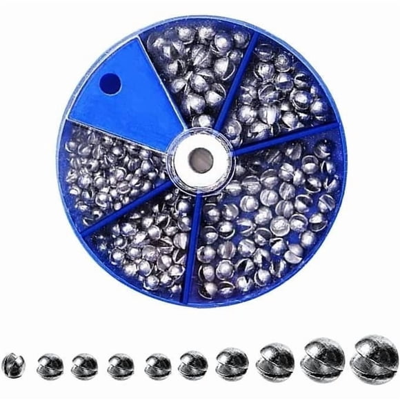Fishing Sinkers, 100 Pieces Mouth Sinkers, Non-Toxic Portable Split Shot Set, Fishing Accessories with Storage Box