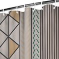 thumbnail image 3 of Beige Geometric Triangle Stripe Pattern Shower Curtain 36"x72" ,Bathroom Decorative Shower Curtains Set with 12 Hooks,Modern Waterproof Washable Shower Curtain, 3 of 6