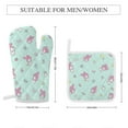thumbnail image 5 of Kuromi And My Melody Oven Mitts And Pot Holders Set 4 Pcs, Heat Resistant Oven Mitt Set with Potholders, Hot Pads And Oven Mitts Sets Oven Glove for Kitchen, Baking, Cooking, Grilling, 5 of 7