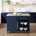 thumbnail image 2 of Crosley Furniture Silvia Stainless Steel Top Kitchen Island in Navy, 2 of 17