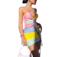 thumbnail image 3 of Liacowi Women Sleeveless Graphic Printed Ruched Wrapped Mini Dress Cut Out Bandage Bodycon Short Dress Aesthetic Streetwear, 3 of 8