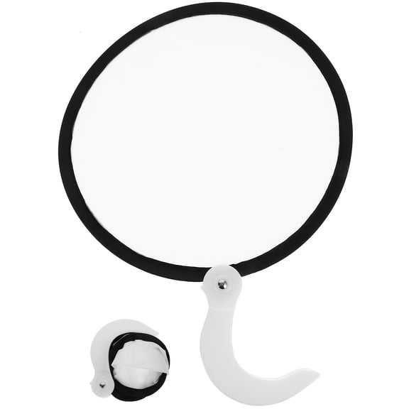 Healifty Lightweight Traditional Black Foldable Circular Handheld Fan Portable Design for Easy Use