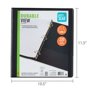Pen+Gear Durable View 1-inch D-Ring Binder, Black