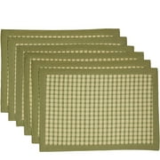 Better Homes and Gardens Placemats in Olive Gingham, Set of 6