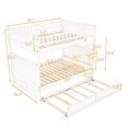 thumbnail image 2 of Harper & Bright Designs Full over Full Bunk Bed with Twin Size Trundle, Pine Wood Full Size Bunk Bed with Guardrails for Bedroom, White, 2 of 15