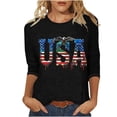 thumbnail image 2 of Cavosen USA Flag Shirts for Women Patriotic 3/4 Sleeve Crewneck Tops USA Star Striped Print T Shirts Lady XL Independence Day Casual Shirts Funny 4th of July Tunic Tees 2025 Patriotic Outfits, 2 of 5